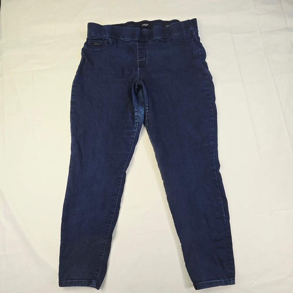 Nine West Pull On Skinny Jeans Women's Size 16 Dark Blue Stretch Denim Jeggings